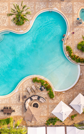 Ariel View of the beautiful resort size pool at TwinEagles - Naples, FL